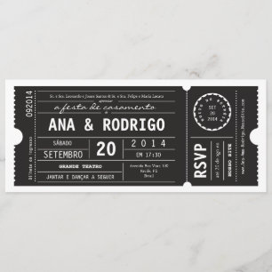 Cartaz convite de casamento do teatro em preto inbjudningar
