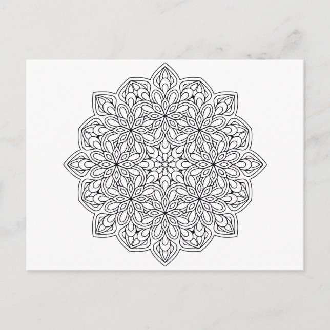 Carte à colorier mandala 2 vykort (Framsida)
