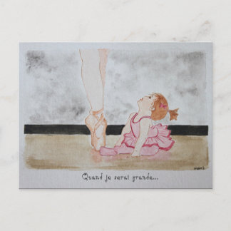 carte akarantelle danseuse bébé rêve petite fille vykort