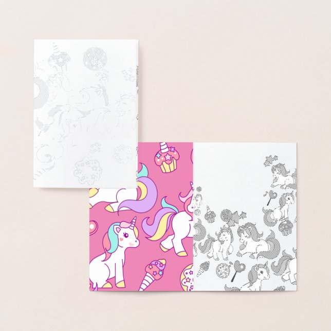 Carte amusements anniversaire licorne folierat kort (Display)