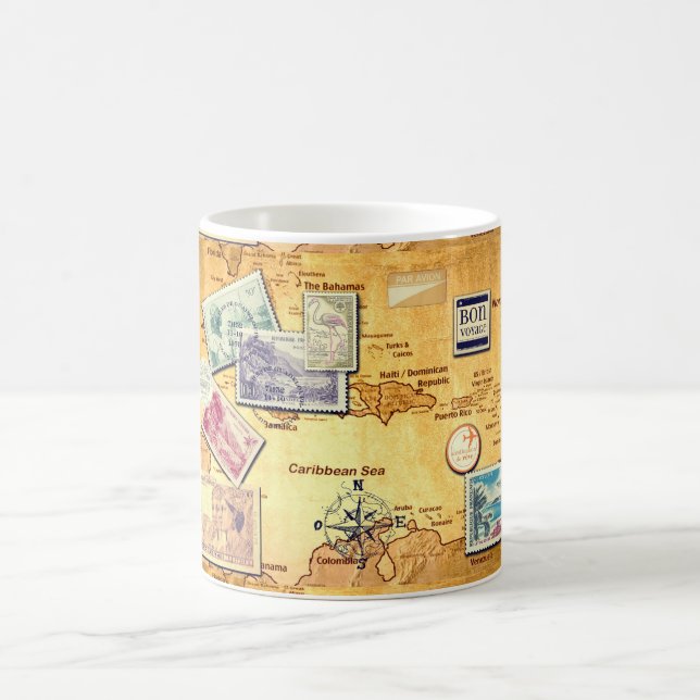 carte ancienne de la Caraïbes Kaffemugg (Center)