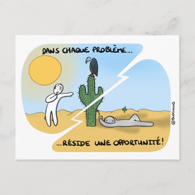 Carte coaching "Remerciez vos problèmes" Vykort (Framsida)