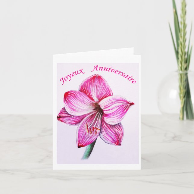 Carte d'anniversaire Amaryllis  Kort (Framsida)