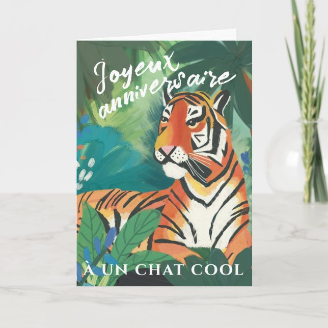 Carte d'anniversaire avec tigre kort (Framsida)