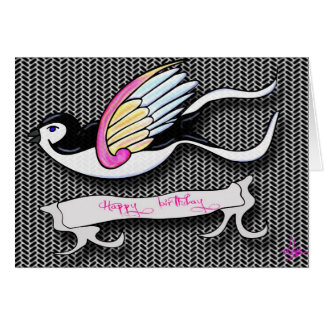 Carte d'anniversaire Hirondelle Hälsningskort