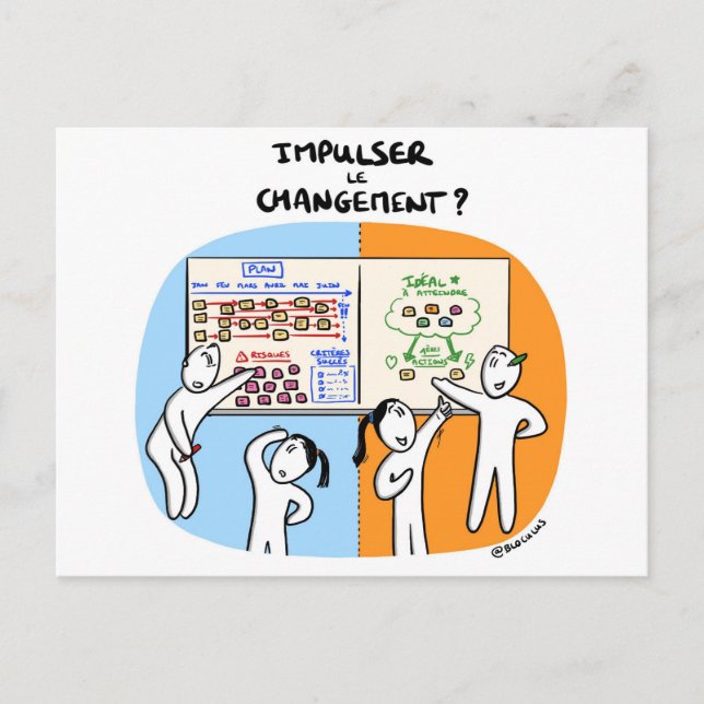 Carte de coaching "Comment impulser le changement" Vykort (Framsida)
