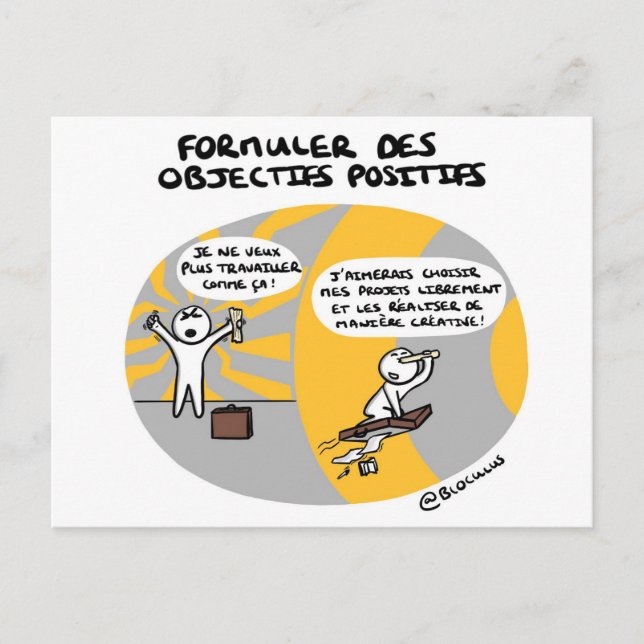 Carte de coaching "Objectifs positifs" Vykort (Framsida)