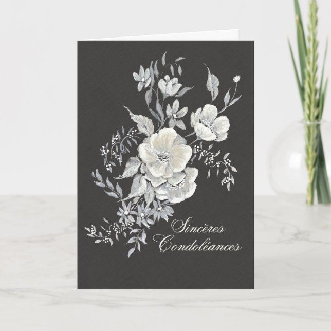 Carte de Condoléances de l’Anémone Blanche Kort (Framsida)
