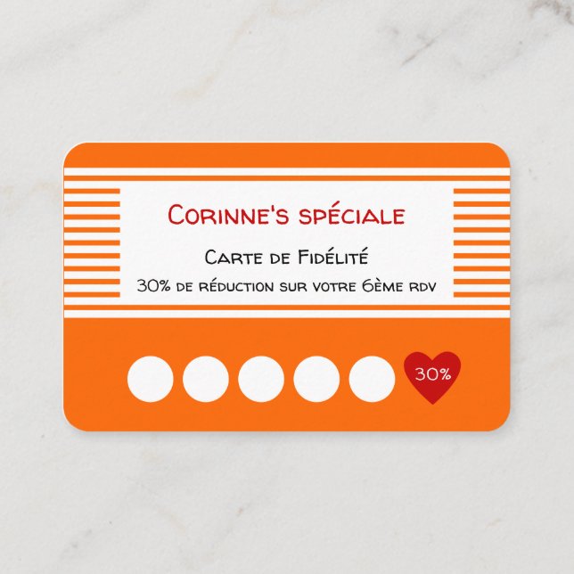 Carte De Fidélité LeSalonMassena Orange Visitkort (Baksida)