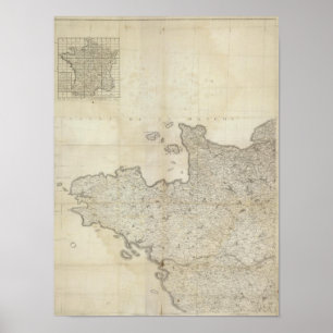 Carte de la Frankrike INGEN Poster