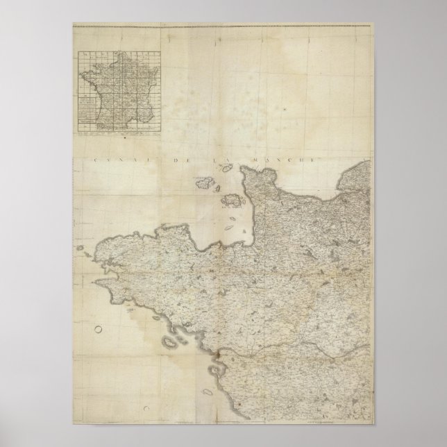 Carte de la Frankrike NO Poster (Framsidan)