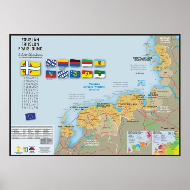 Carte de la Frise (Fryslân) Poster (Framsidan)