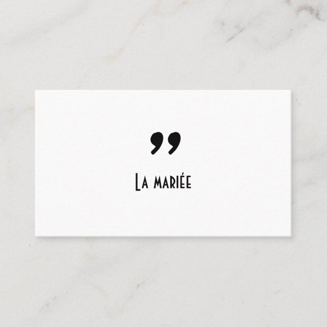 Carte de placement Apostrophe Placeringskort (Framsida)