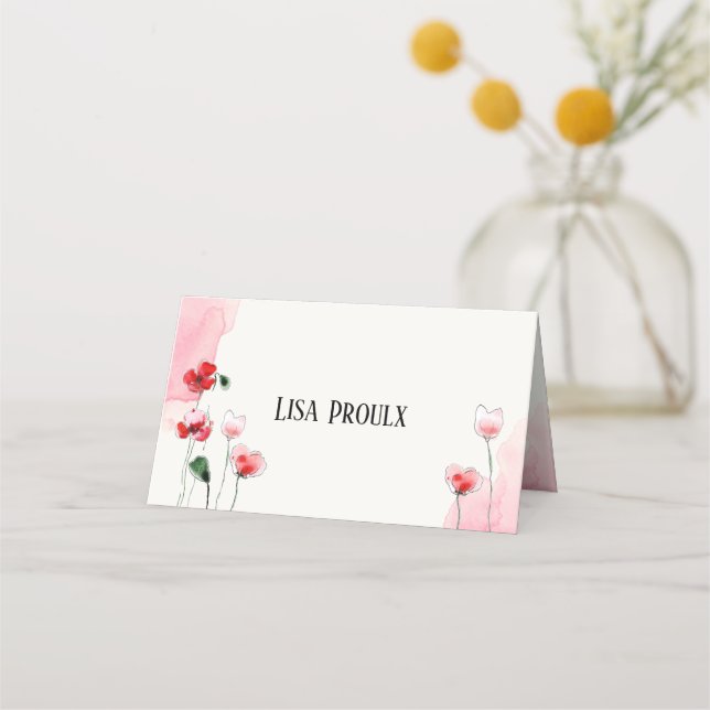 Carte de placement "Coquelicots" Placeringskort (Framsida)