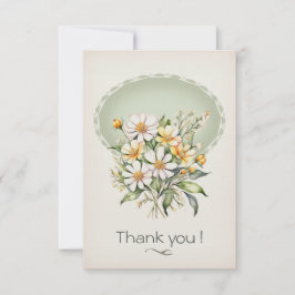 Carte de remerciement simple, Daisy Day Wishes Tack Kort