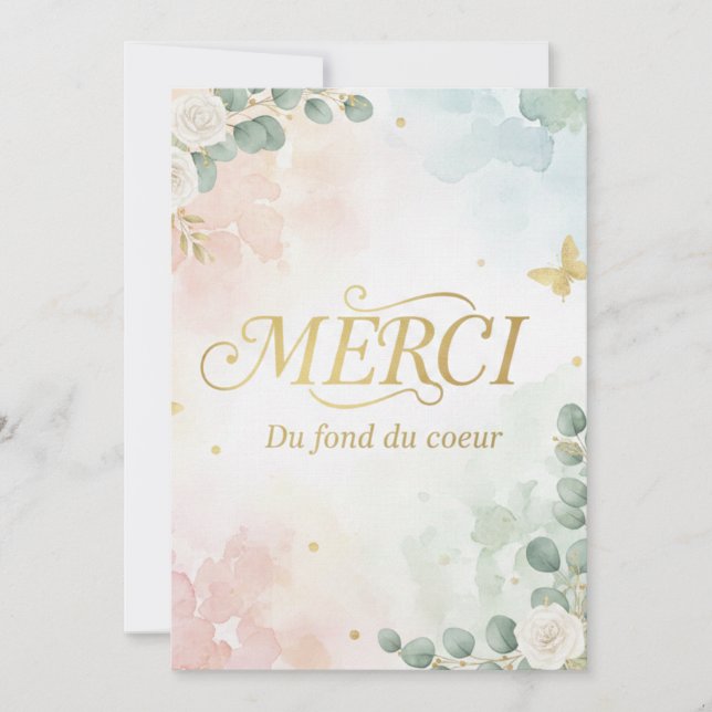 carte de remerciement  tack kort (Framsida)
