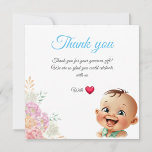 Carte De Remerciements Cadeau bébé 2 Tack Kort