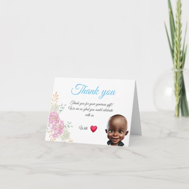 Carte De Remerciements Cadeau bébé Tack Kort (Framsida)