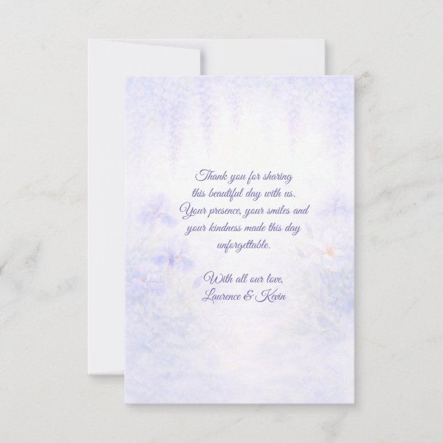 Carte De Remerciements Elegant Botanical Wedding Tack Kort (Framsida)