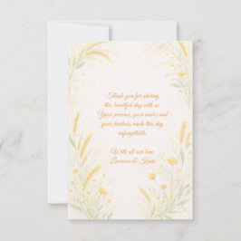 Carte De Remerciements Elegant Botanical Wedding Tack Kort