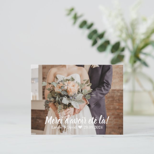 Carte De Remerciements Mariage - Photo et Merci  Vykort (Stående Fram)