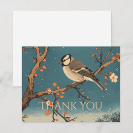 Carte De Remerciements Moonlit Bird on Blossom Bra Tack Kort