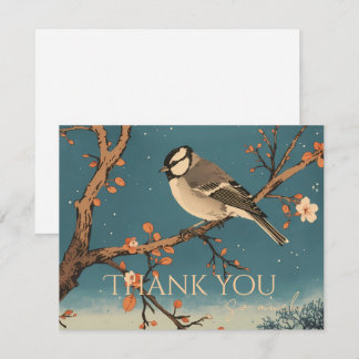 Carte De Remerciements Moonlit Bird on Blossom Bra Tack Kort