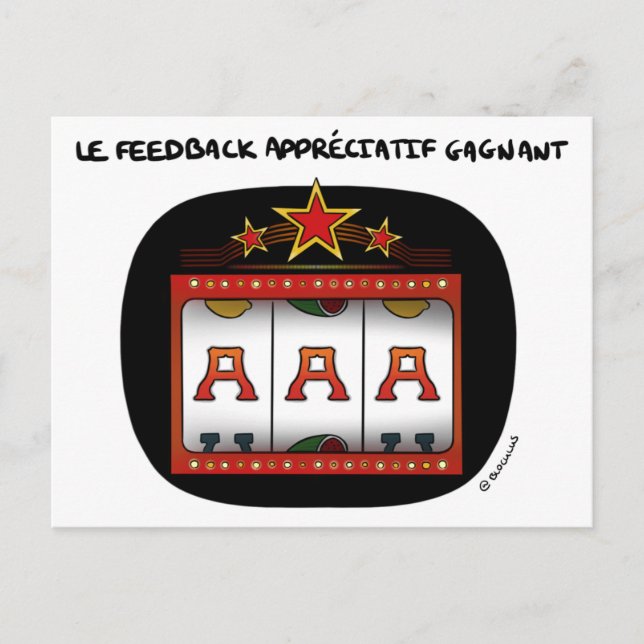 Carte de tränar: A-A-A, le feedback appréciatif Vykort (Framsida)