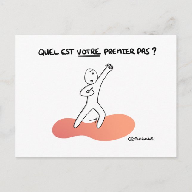 Carte de Tränar "Quel est votre 1er pas ?" Vykort (Framsida)