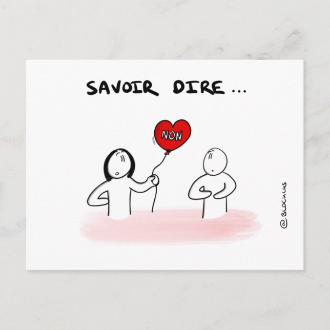 Carte de tränar: Savoir dire ’Non’ Vykort (Framsida)