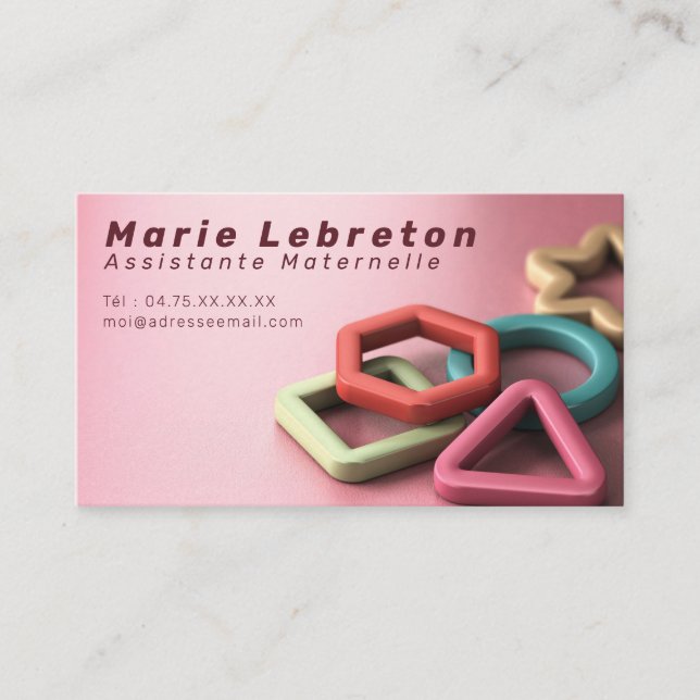 Carte de visite assistante maternelle ou nounou. visitkort (Framsida)