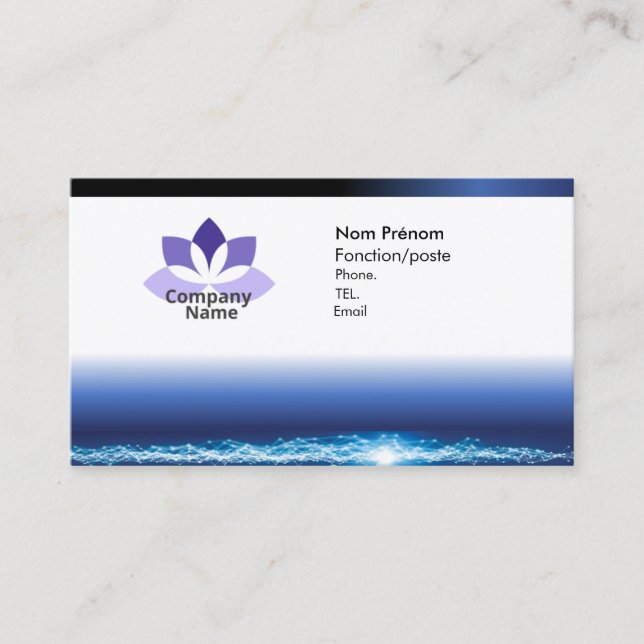 Carte de visite bleu pour un professionnel visitkort (Framsida)