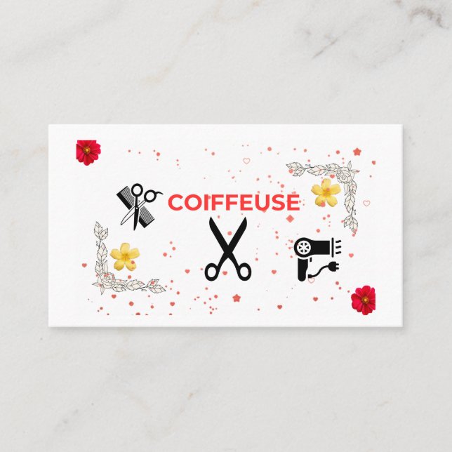 Carte de visite Coiffure à domicile – Pro & fémini Visitkort (Framsida)