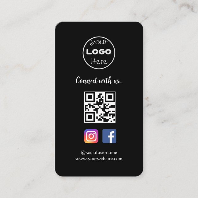 Carte de Visite Connecter sur les médias sociales  Visitkort (Framsida)