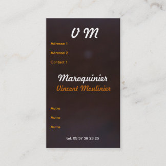 Carte de visite cuir visitkort