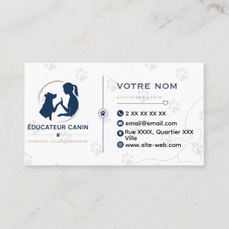 Carte de visite éducateur canin personnalisable visitkort