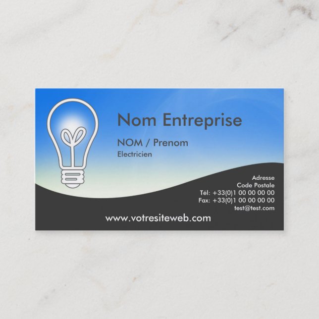 Carte de visite Electricien Visitkort (Framsida)