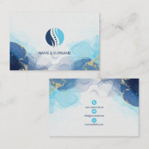 Carte de visite élégante bleue pour massage