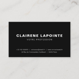 Carte de visite élégante noir et blanc modèle visitkort