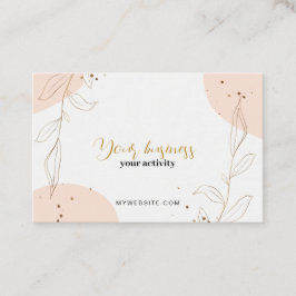 Carte de visite élégante rose pastel et or visitkort