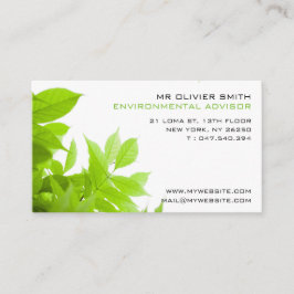 Carte de visite environnement et nature. Ton vert Visitkort
