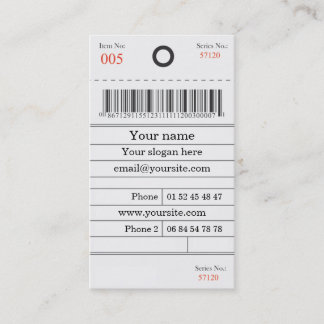 Carte de visite etiquette visitkort