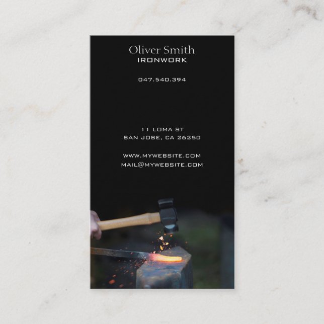 Carte de visite ferronnier ou ferronnerie visitkort (Framsida)