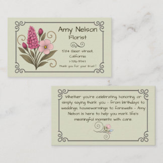 Carte de visite, Flower Shop, Floral Services. Visitkort