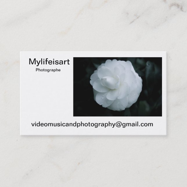 Carte de visite Mylifeisart photographe Visitkort (Framsida)