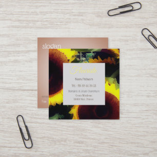 Carte de visite pour des fleuristes - tournesols fyrkantigt visitkort