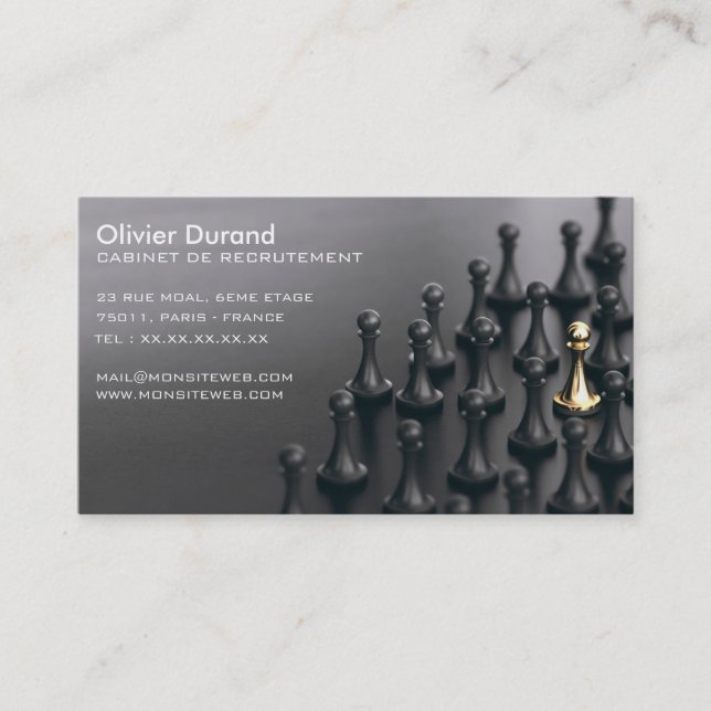 Carte de visite pour un cabinet de recrutement, visitkort (Framsida)