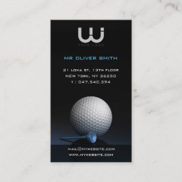 Carte de visite professionnelle, fond noir golf visitkort