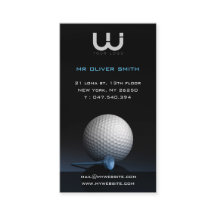 Carte de visite professionnelle, fond noir golf