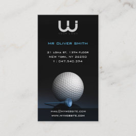 Carte de visite professionnelle, fond noir golf visitkort